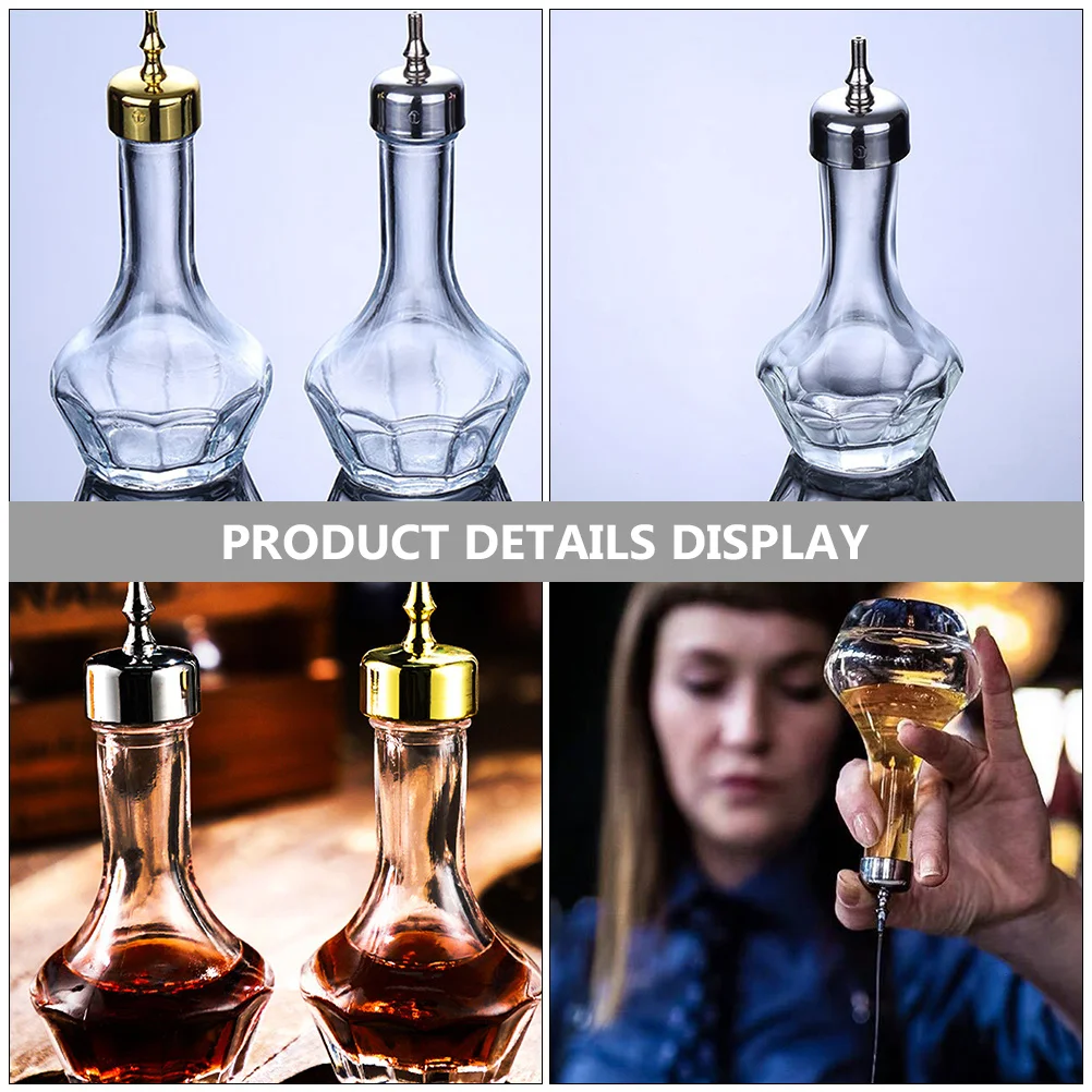 

2Pcs Bitters Bottle Small Glass Portable Wine Bottles Leak-Proof Seal Cocktail Bar Supply Exquisite Decorative Household Bar