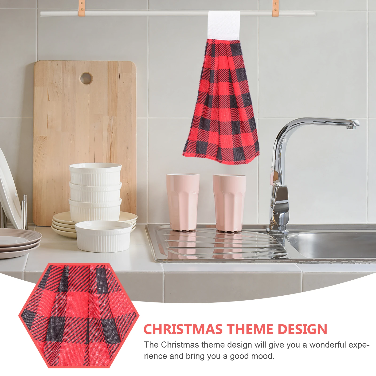 

Christmas Hand 2023 Festive Water Absorbent Fast Drying Hanging Towel For Kitchen Bathroom Home Travel Xmas Style Dishwashing