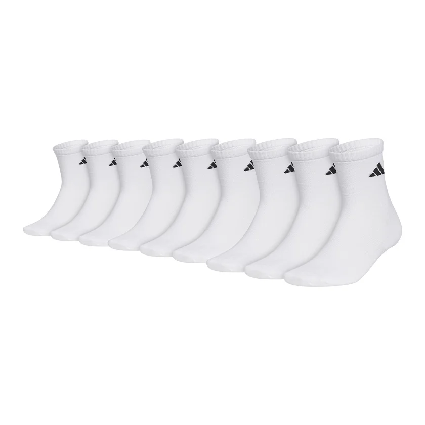 Adidas Crew Socks Unisex 9 Double Loads White HY305111