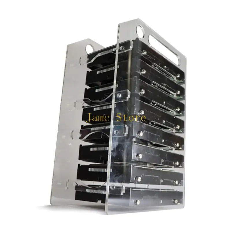 LX0B Hard Disk Rack Mechanical Hard Disk Cage Expansion Bracket External 3.5 Desktop Transparent Acrylic Hard Disk Box