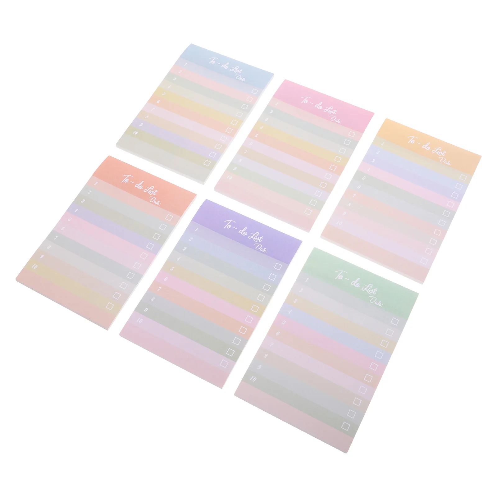 

6 Pcs Colorful Striped Cute Cartoon Patterns Kawaii Stationery Supplies Teacher Notepad Colored Paper Desk