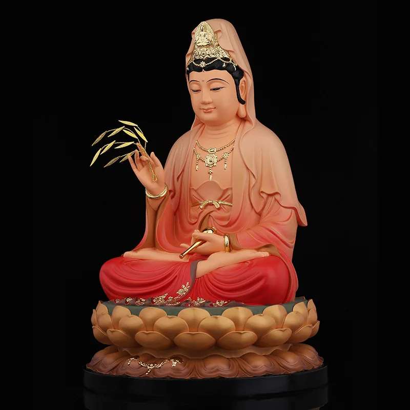 30CM Asia home Shrine altar shop Worship high grade color Resin GUAN YIN PU SA BUDDHA efficacious protection buddha statue