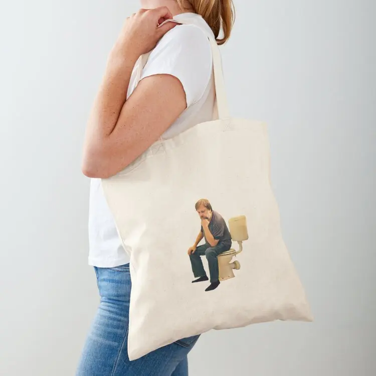 Slavoj Zizek on toilet Tote Bag tote bag canvas Shopping bags Custom bag Customizable tote