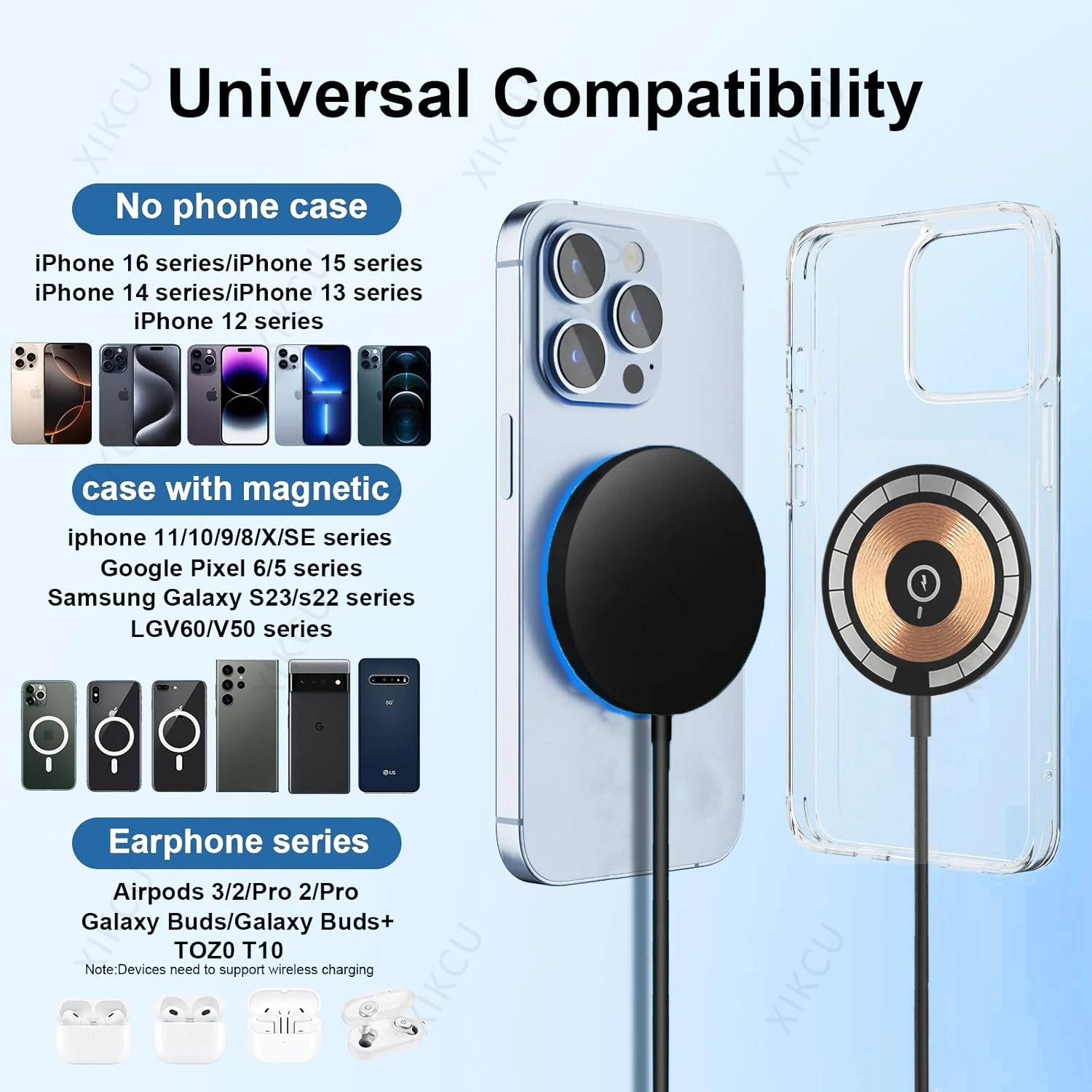 Magnetic Wireless Charger Pad For iPhone 18 17 16 15 14 13 12 Pro Max Apple AirPods Fast Charging Station Cargador inalámbrico view 5