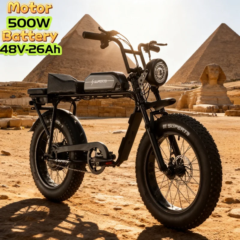 

New snow and beach off-road electric bicycle 20-inch 4.0 wide tire retro electric bicycle 500W motor 48v26ah battery E-Bike