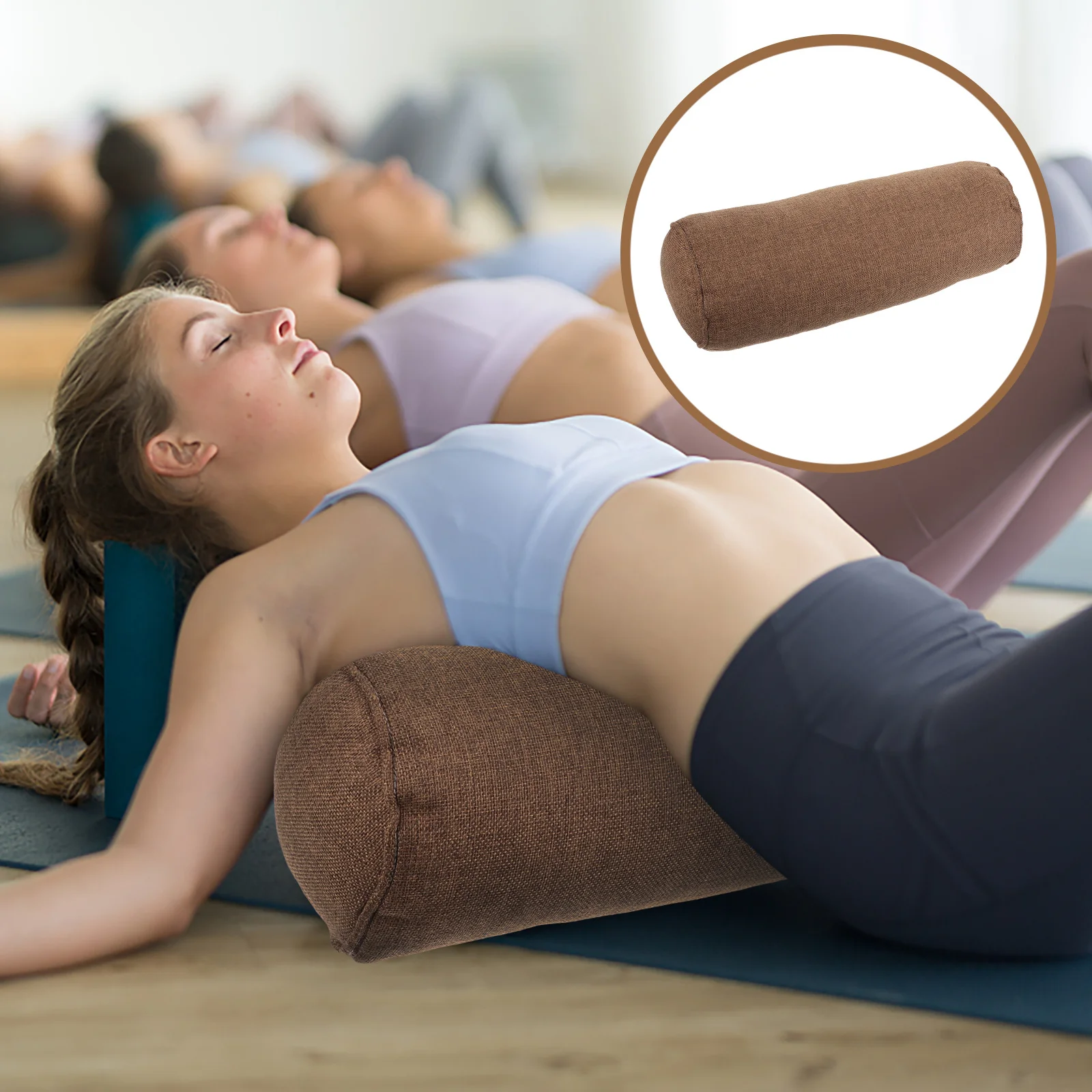 

Yoga Throw Pillow Soft Cotton Linen Cylinder Design for Leg Support Hug Pillow Footrest Home Relaxation Essential Accessories