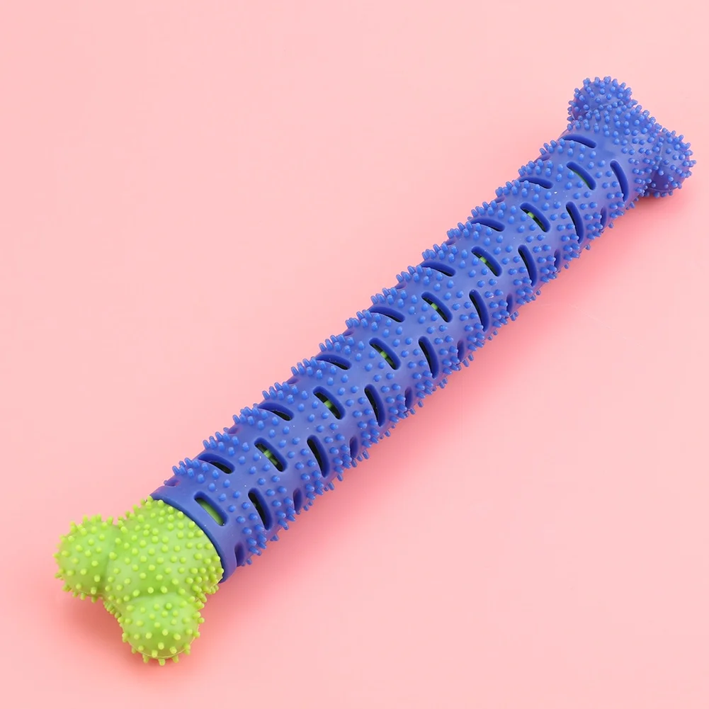 Silicone Blue Green Pet Molar Tooth Cleaner Brushing Stick Cleaning Supplies Toothbrush Toy for Dogs