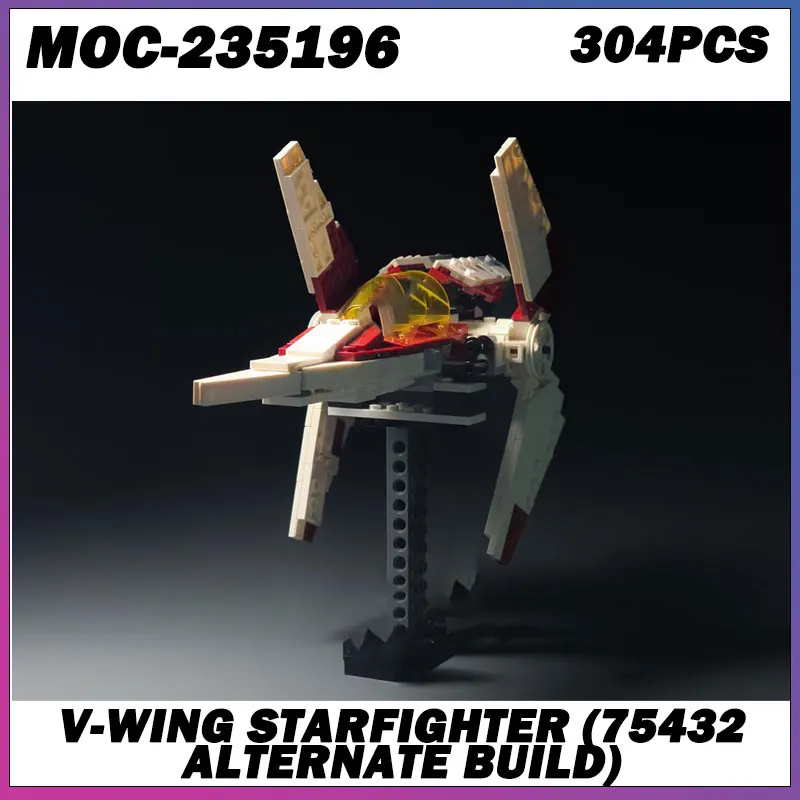 

Строительный блок MOC, серия «Космические войны», белый космический корабль, креативная модель кирпича, образовательная игрушка, подарки на день рождения для взрослых, MOC-235196, 304 шт.