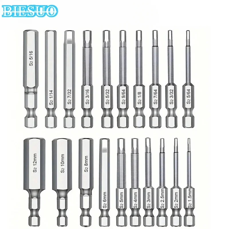 

BIESUO Hex Allen Wrench Bit Set Metric Imperial SAE Screwdriver Electric Power Drill Adapter Driver Key Socket Security Magnetic