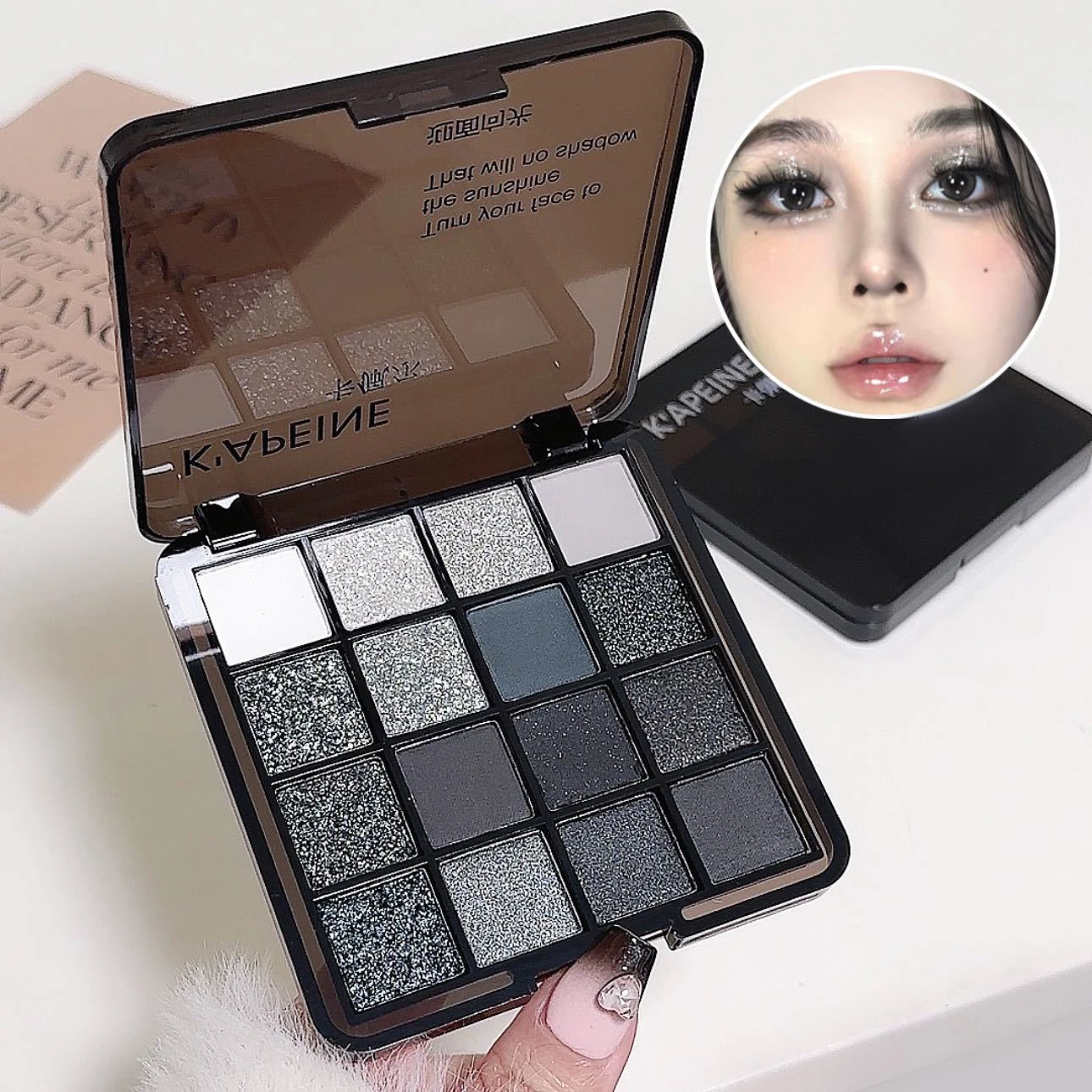 Paleta de sombras de 16 cores Smoky Dark Punk Pearl Matte Metallic Eye Makeup