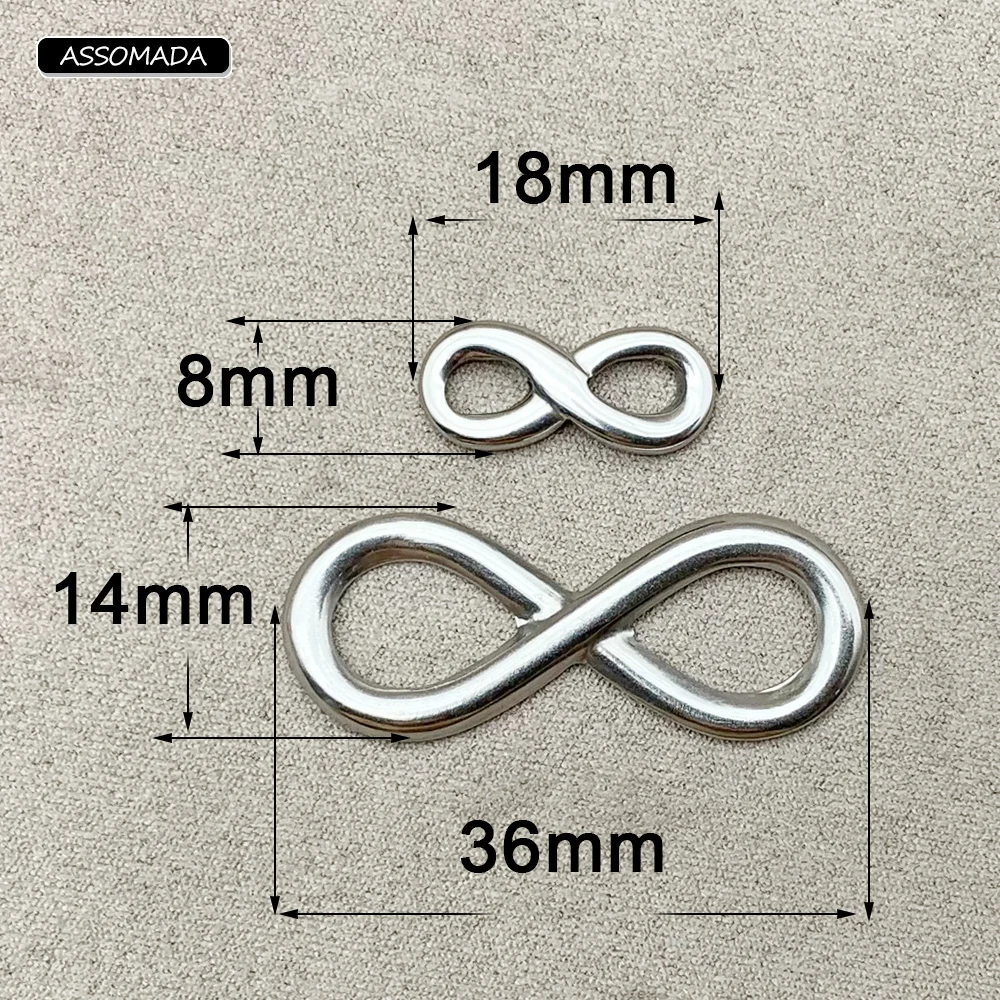 Stainless Steel Infinity Symbol Connectors Pendant For Bracelet Necklace Handmade Craft Infinite Charms Beads DIY Jewelry Making