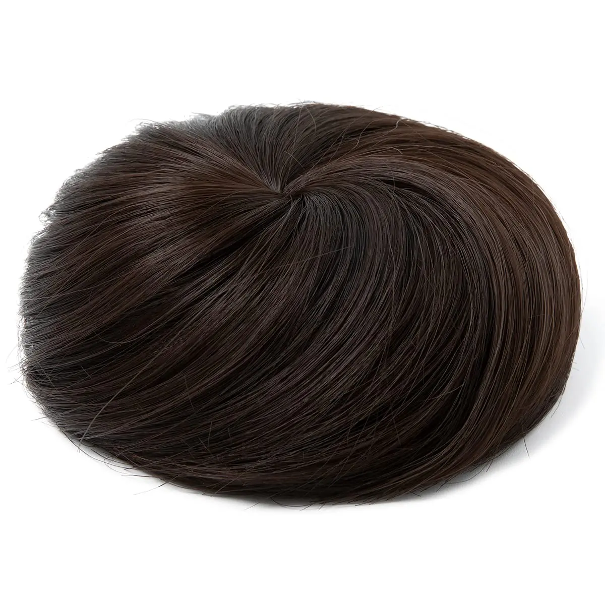 Imagen 3: Extensiones de cabello de moño de melange negro, moño de ballet con cordón, piezas de cabello, peluca sintética para mujer, bollos de pelo de donuts