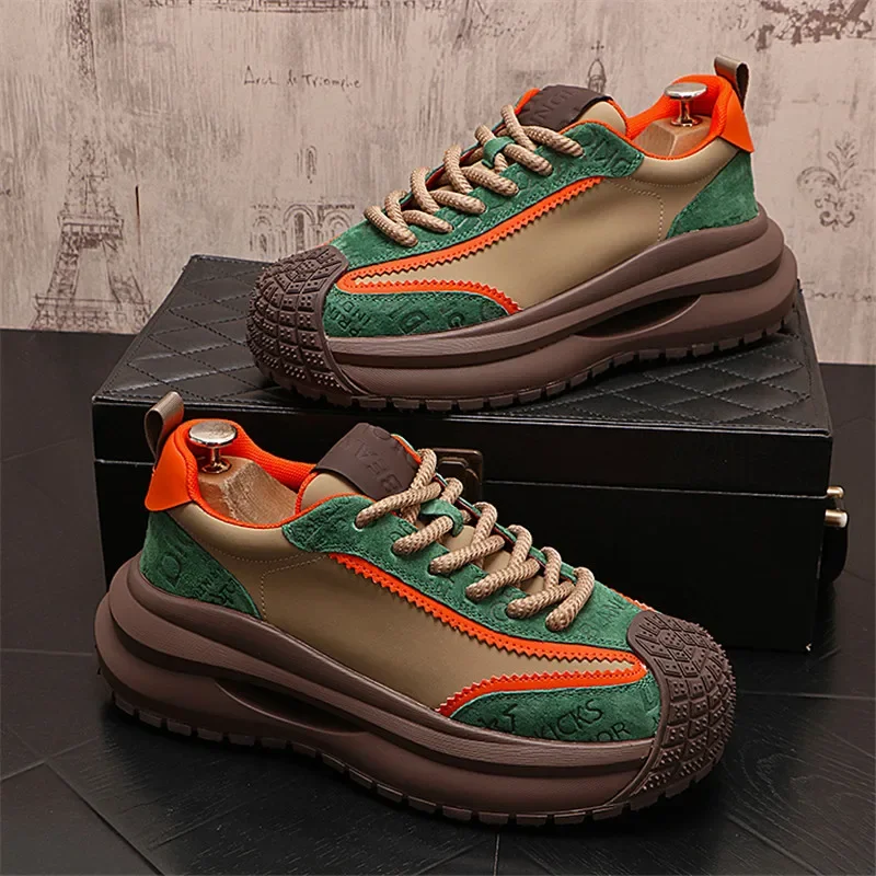 Men Platform Sneakers Vintage Design Skateboard Casual Outdoor Tennis Running Sports Shoes Street Style Lace Up Sneakers