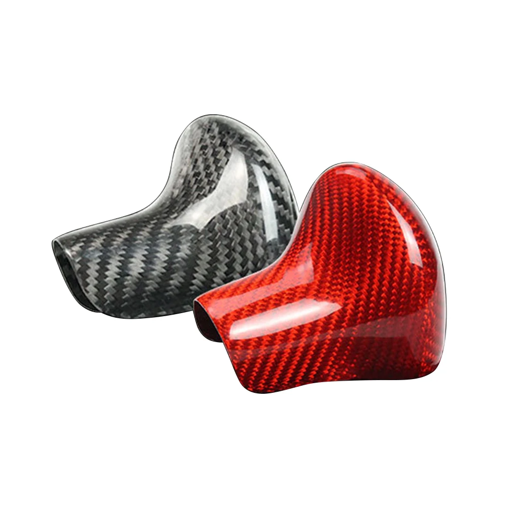 Car Carbon Fiber Shift Knob Cover Shell Decoration For Audi A4 A5 Q5 Q7 A6 A7 S6 S7 Black/Red LHD