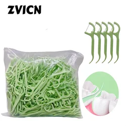 500 Pieces Ultra-Fine Dental Floss Picks for Adults Portable Toothpicks And Floss Combination Bulk Pack Household Dental Care Se