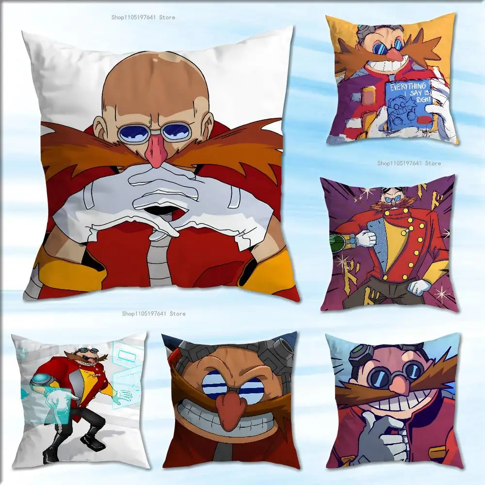 

Without hair Eggman Robotnik Anime Celebrity Merchandise All-Match Printed Pillow Case Sofa Car Office Room Decoration Protector