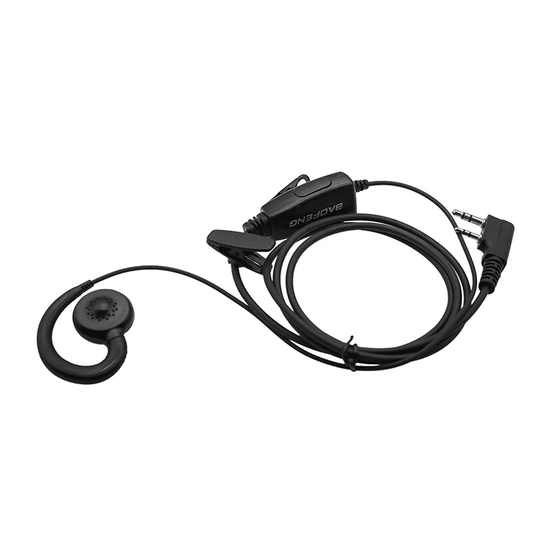 2 Pin G-Shape Headset Earpiece Mic for BAOFENG UV5R Kenwood K PG/TH/TK HYT Two Way Radio Security Walkie Talkie Accessories
