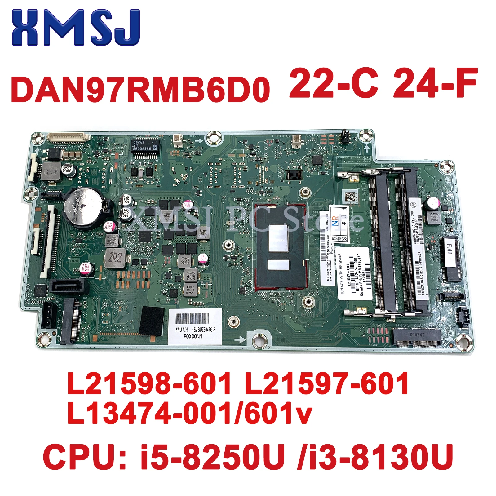 DAN97RMB6D0 For HP All-In-One 22-C 24-F AIO Motherboard With i5-8250U i3-8130U CPU DDR4 L21598-601 L21597-601 L13474-001/601