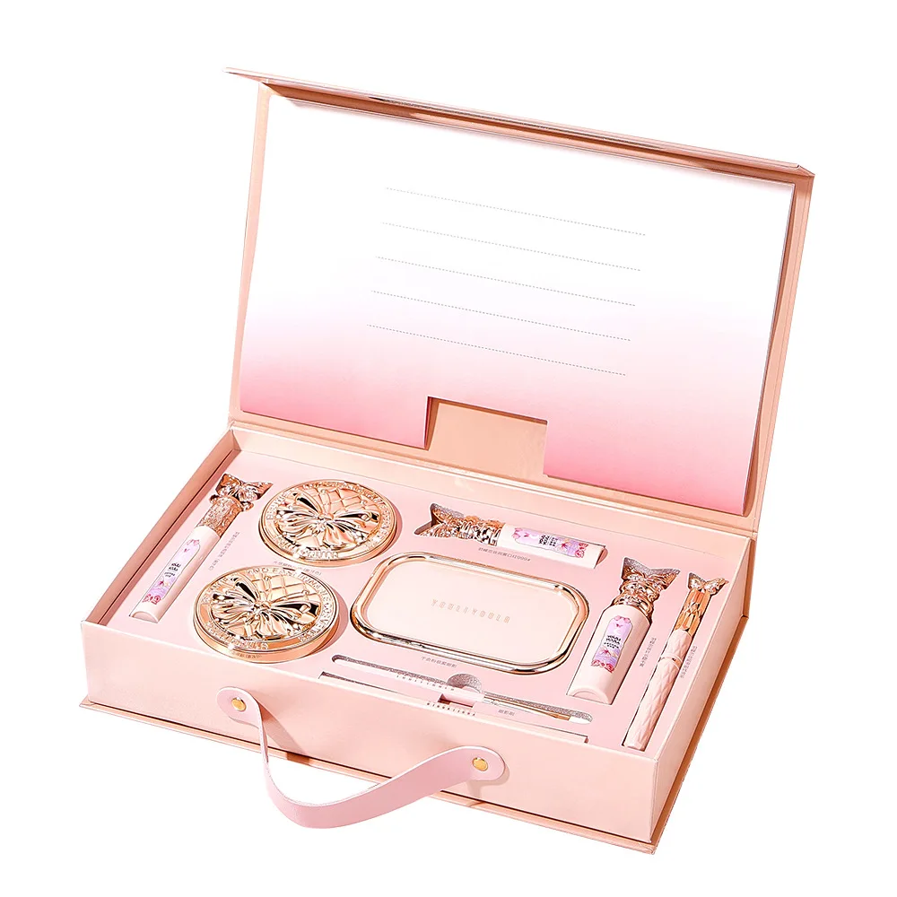 

Make Up Sets Cosmetics Full Set Makeup Kit Lipstick Eyeshadow Eyebrow Pen Air Cushion BB Cream Mascara 9 Pcs Makeup Gift Box