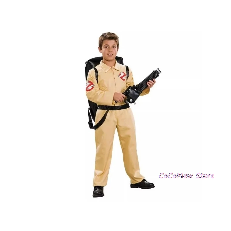 Disfraces de Halloween para niños, disfraz temático de padre, cazafantasmas, uniforme de Halloween, mono con bolsa, Ideal para adultos y niños