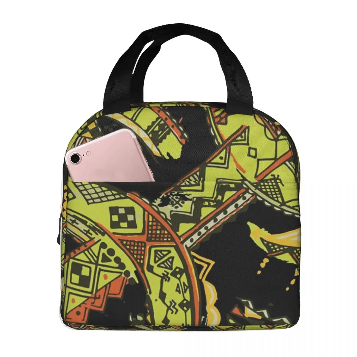 Z Amazigh Berber Patterns Insulated Lunch Bag for Women Leakproof Bohemian Style Cooler Thermal Lunch Box office Work School