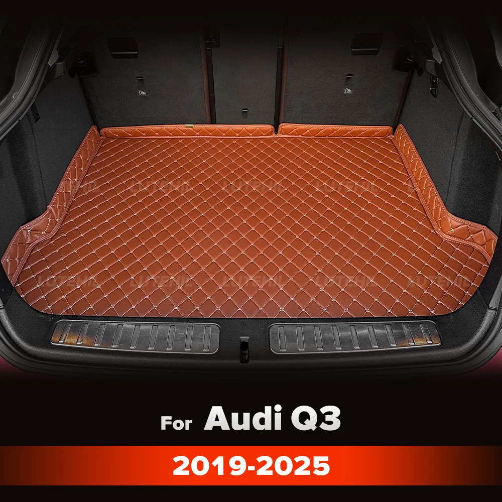 

Для Audi Q3 2019-2025 24 23 22 21 20 Коврик в багажник автомобиля на заказ Высококачественный кожаный нескользящий нижний коврик Авто украшение интерьера