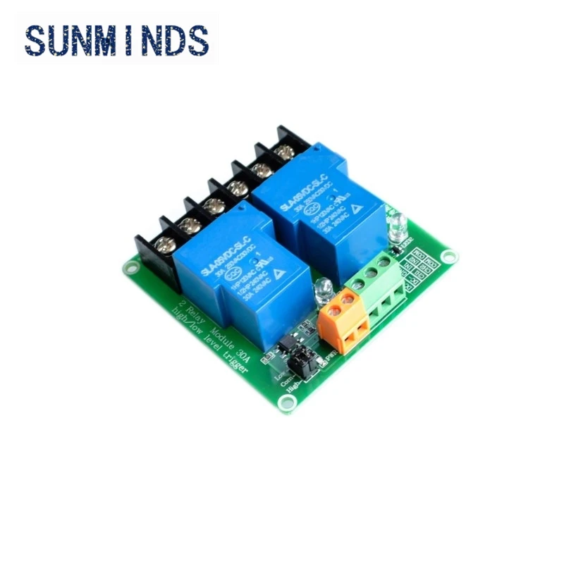 two 2 channel relay module 30A with optocoupler isolation 5V supports high and low Triger trigger for Smart home
