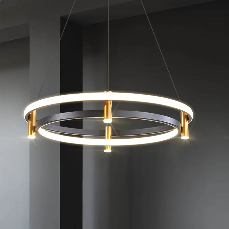 Nordic Ring LED Ceiling Chandelier for Dining Living Room Center Table Kitchen Island Pendant Lights Home Decor Lusters Fixture