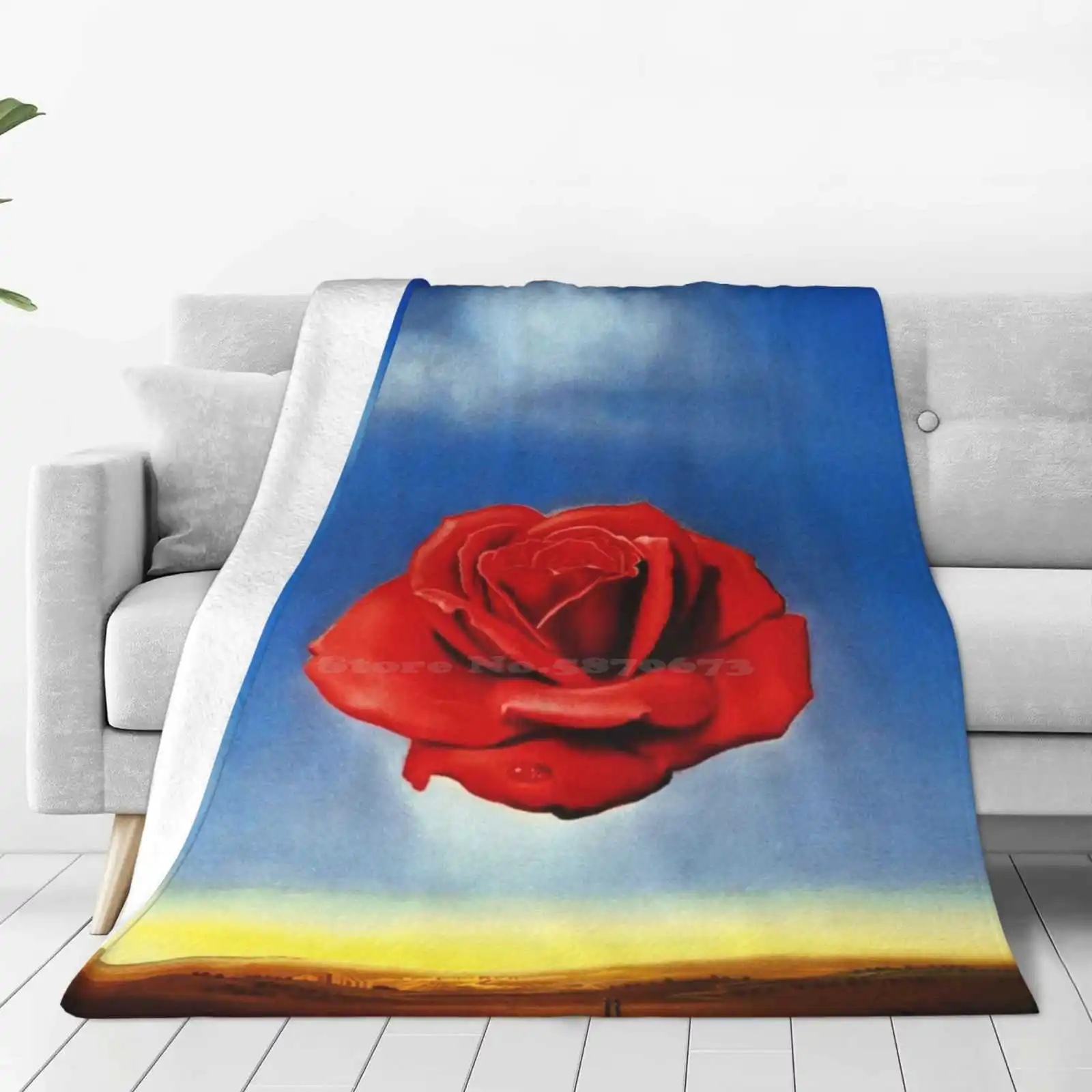 The Meditative Rose-Salvador Dali Super Warm Soft Blankets Throw On Sofa/Bed/Travel The Meditative Rose Salvador Dali Enigma