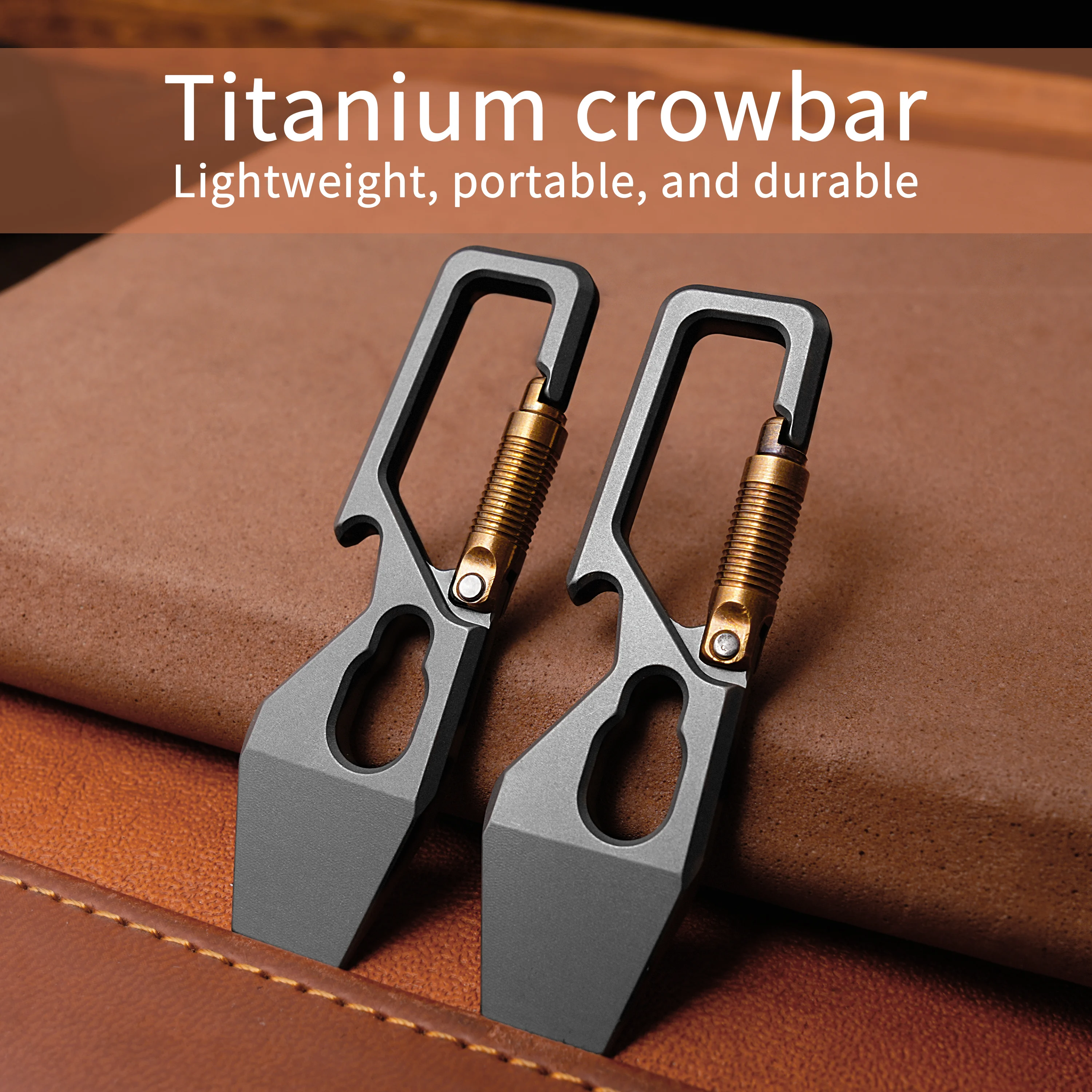 

Titanium Alloy Keychain Multifunctional Tool Crowbar Unboxing Bottle Opener Portable Outdoor EDC Functionality Pendant