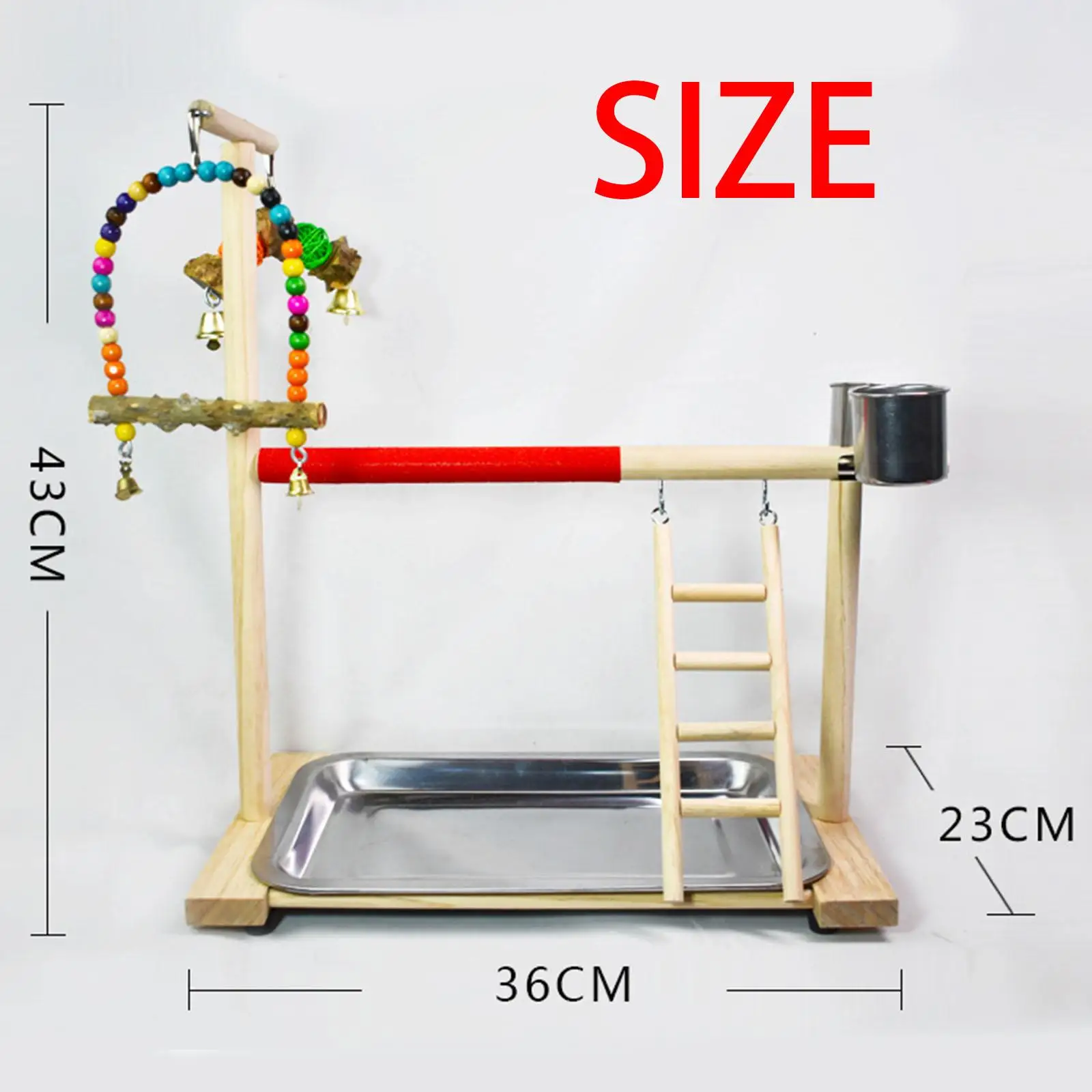 Parrot Perch Stand Wooden Easy to Install Chewing Toys for Cockatiels Macaws