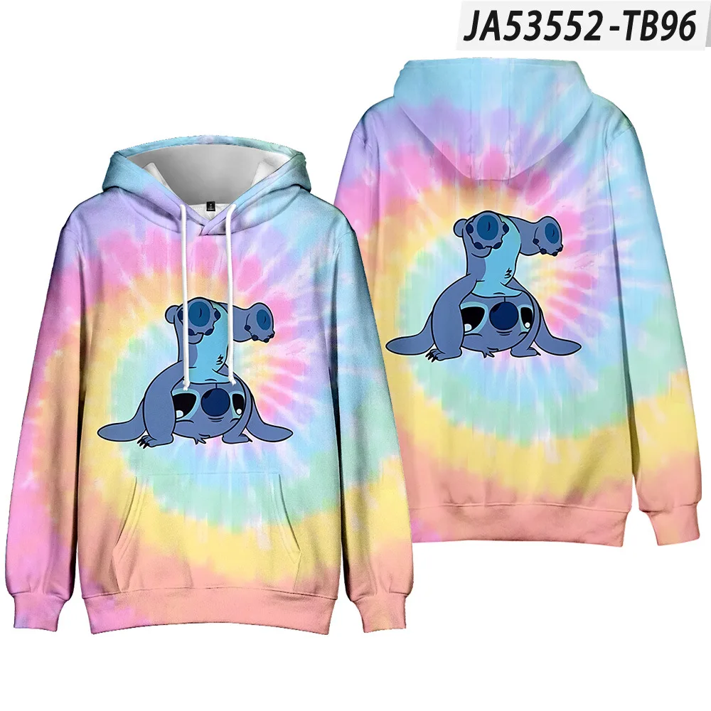 Stitch Stitch Printed Hooded Sweatshirt Hooded Pullover Couple Fashion Sweatshirt for Adults and Children