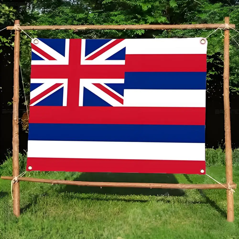 state pendant charm H-Hawaii Flags Borderless four-ring ornament indoor outdoor decoration effortless to hang