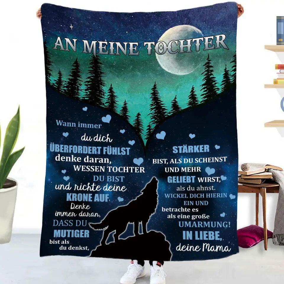 Flanelldecke mit deutschen Buchstaben „To My Daughter Son“, Weihnachtsgeschenk, warme Überwurfdecke für Bett, Sofa, Couch, Geburtstagsgeschenke, Heimkönigin – Detail 33