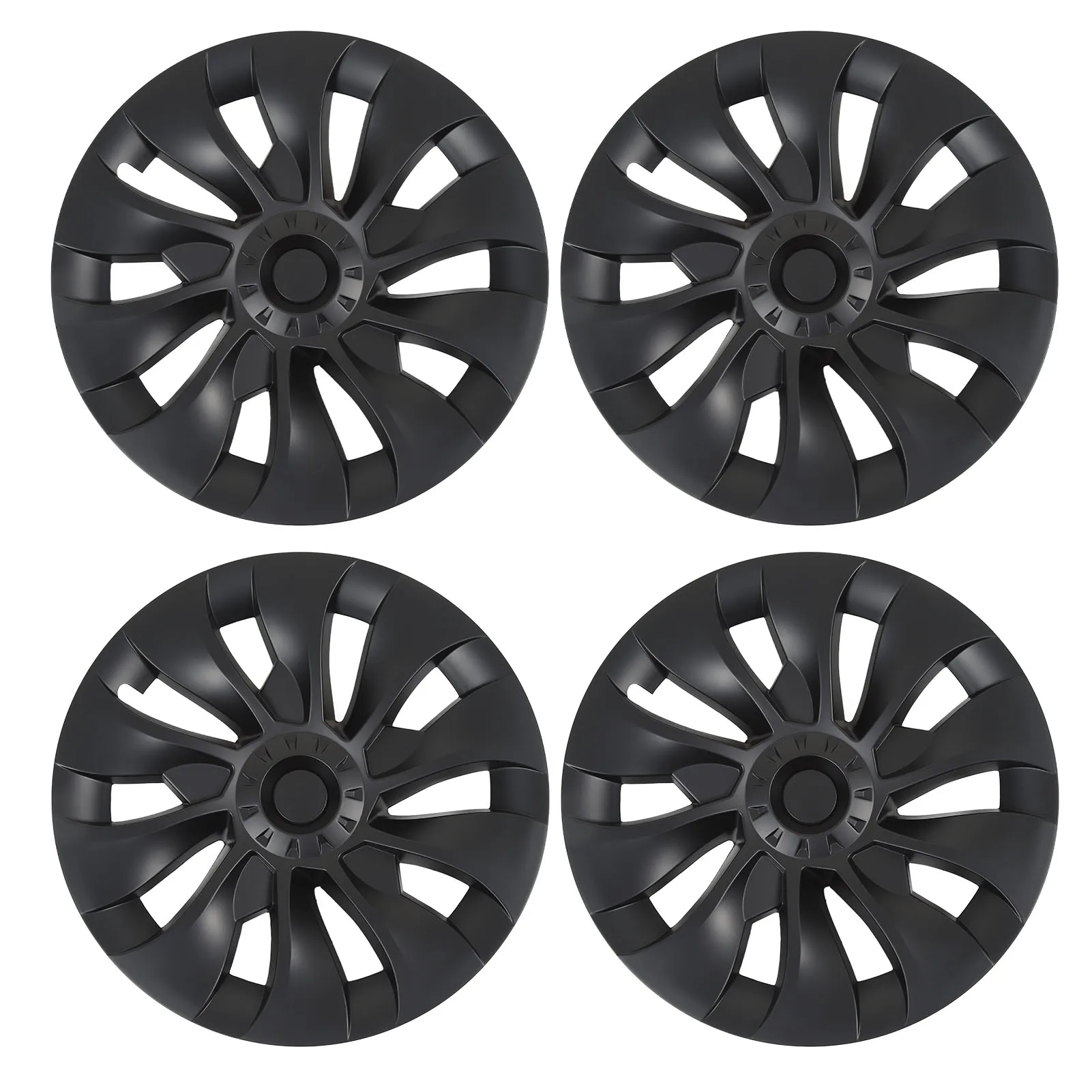 4Pcs 18in Wheel Hubcap Black Cool Sporty Replacement For Tesla Model 3 2017-2023 Hub Cap Car Accessories