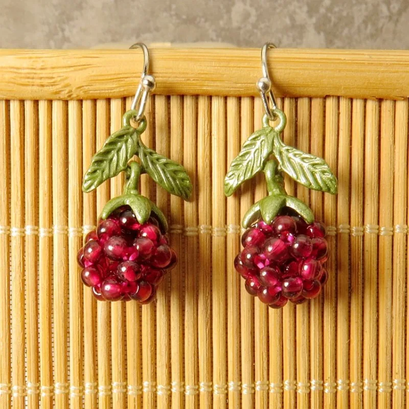 fashion women raspberry earrings,exquisite fruit earrings