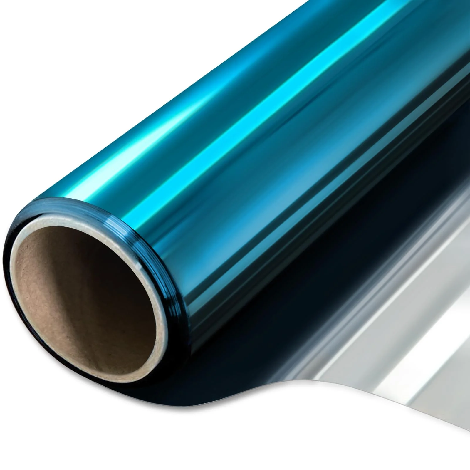 Blue Silver One Way Privacy Window Film Static Cling for Home Office UV Heat Reduction Glass Decoration Film