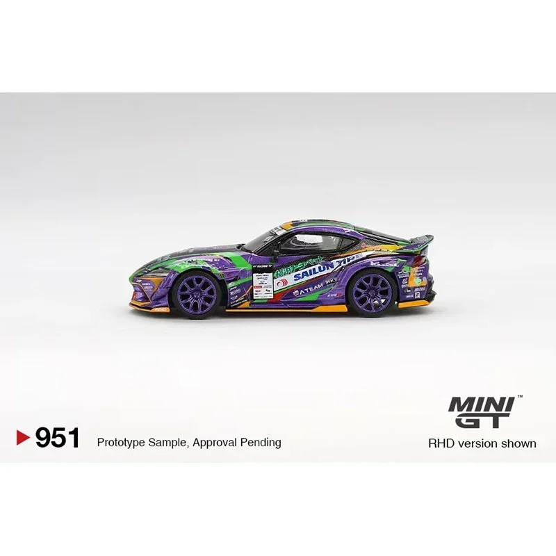 ما قبل البيع MINIGT 951 1:64 تويوتا GR Supra KUHL 2021 D1GP EVANGELION RACING D1 دييكاست ديوراما نموذج مجموعة اللعب