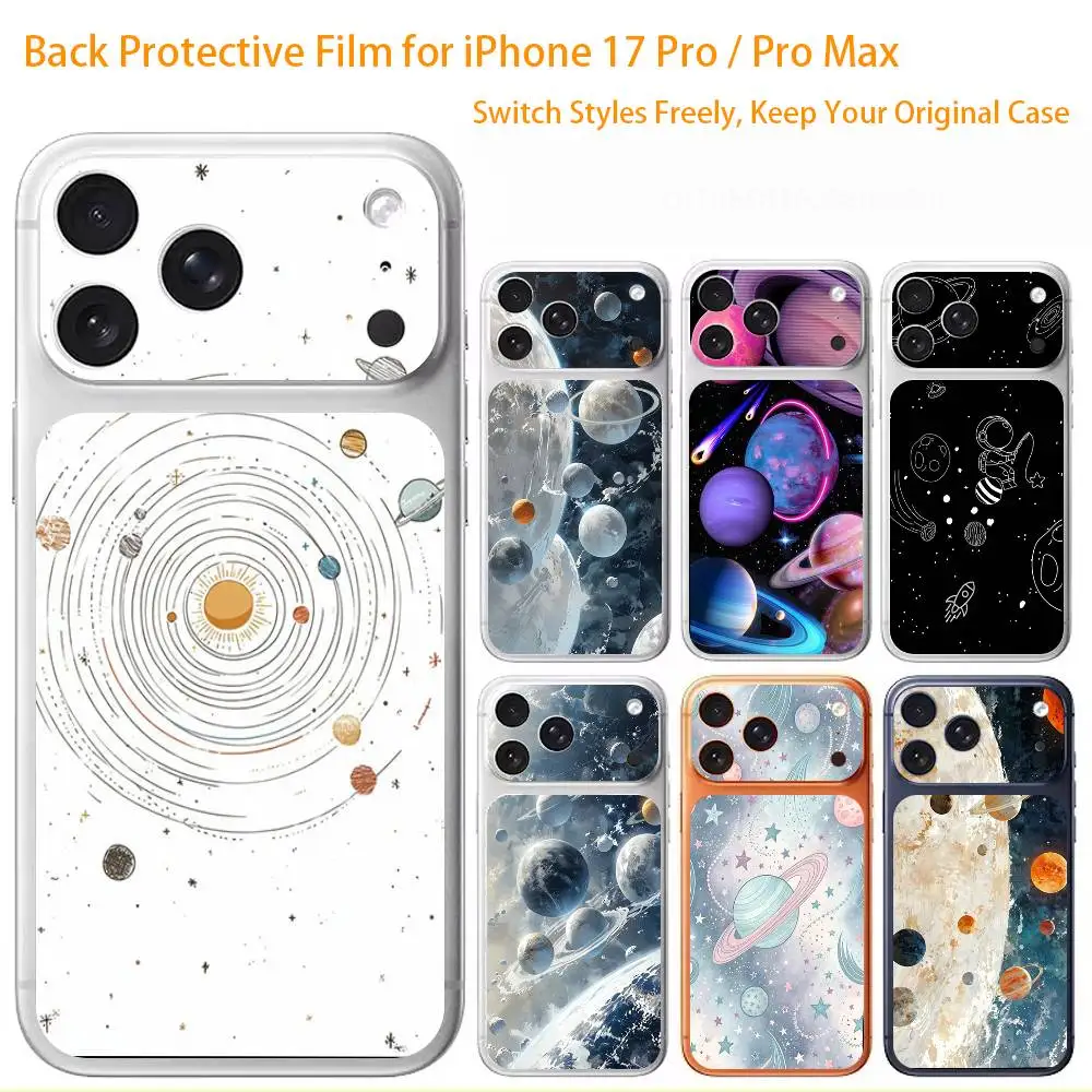 

Серия Space Galaxy: 3D-наклейка на весь корпус для iPhone 17/Pro Max/Air, цветная защитная наклейка на заднюю панель