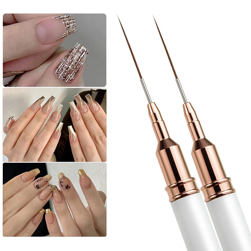 Nail Art Liner Pinsel Gel Nagel bürste Gel Nagellack Malpin sel Zeichnung Nail Art Pinsel Stift Set Nagels tift mit Stift kappe