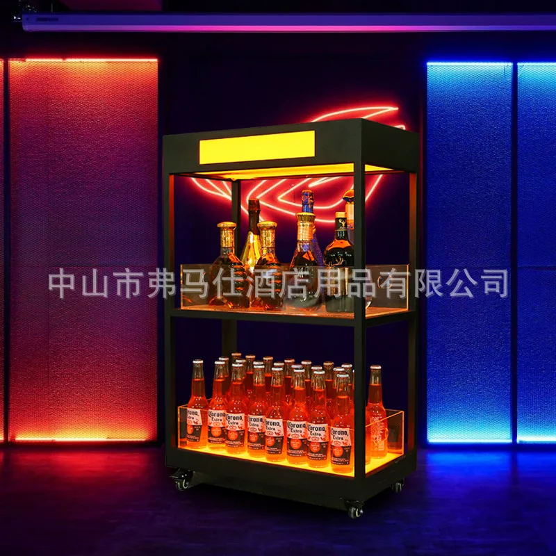 

Светящийся винный шкаф для бара, лопасти шампанского, пива, мобильный витрина, ночной клуб, КТВ, зарубежная винная стойка, витрина для вина