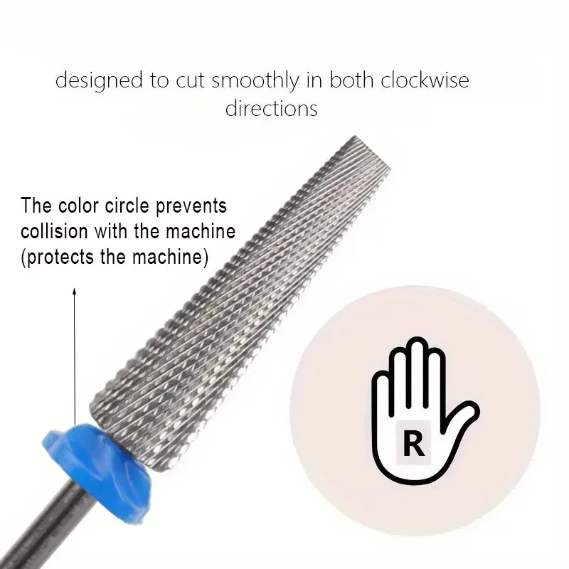 5-IN-1 24mm Super Long Tapered Carbide Nail Drill Bits Electric Nail Drill Accessories Manicure Bur Nail Cuticle Milling Cutter