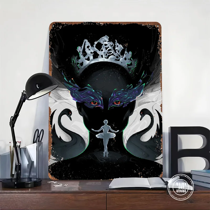 The Swan Tin Poster Customized Wall Art Retro Vintage Metal Signs for Fans Room Office Decor Interior Accessories Wand Deko Home