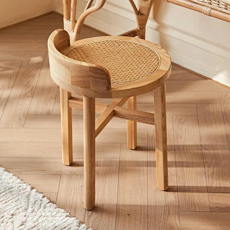 Cadeira cômoda de vime estilo japonês wabi-sabi designer quarto pequeno apartamento maquiagem