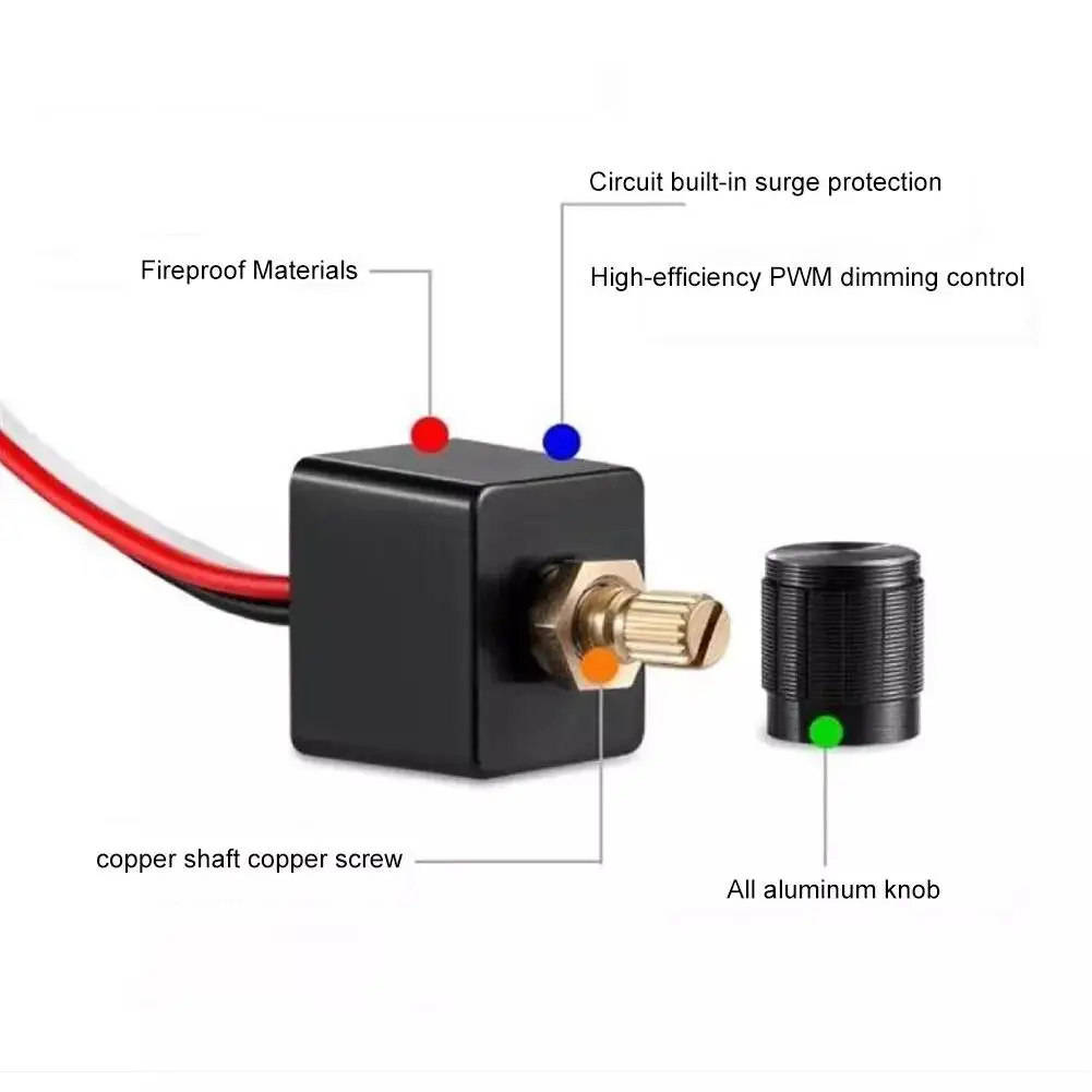 Interruptor de atenuación Led para vehículos recreativos, Control preciso de atenuación, sin ruido, para remolque de viaje marino, 12v, Gtws T5r3