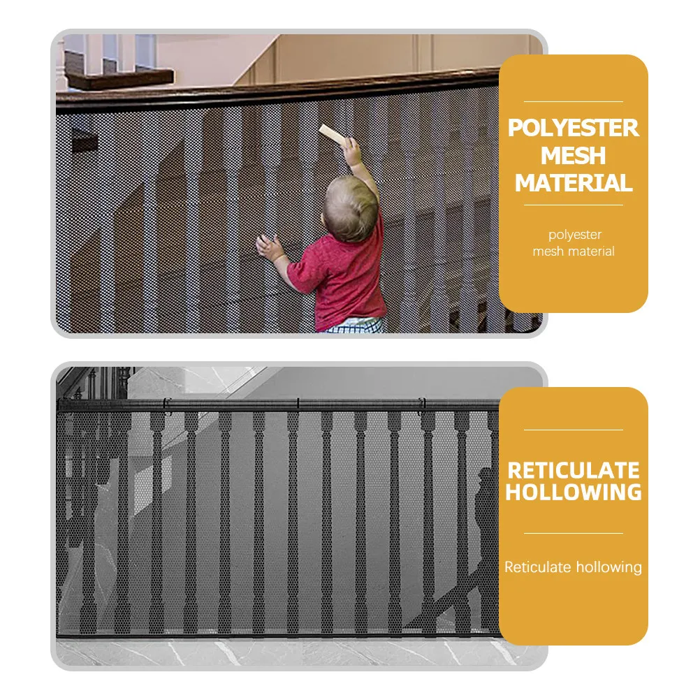 

1 Set Stair Safety Banister Guard Mesh Net 3x0.9m Baby Railing Balcony Screen Pet Proof Balcony Net Banister Guard