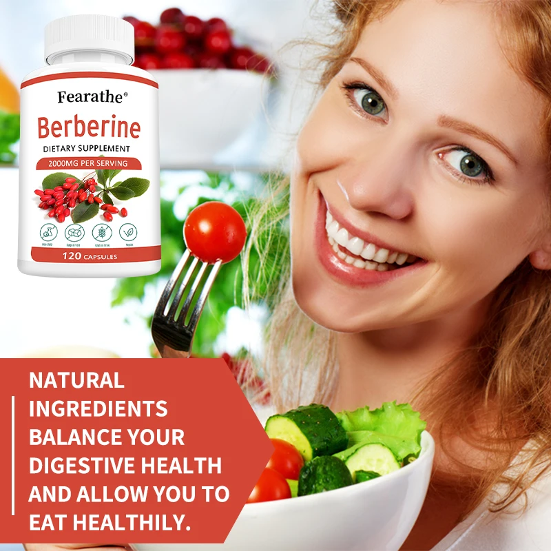 Berberine Supplement 2000 Mg - Natural Vegetarian Supports Immune System, Heart, Cardiovascular Health, Digestion - Non-GMO