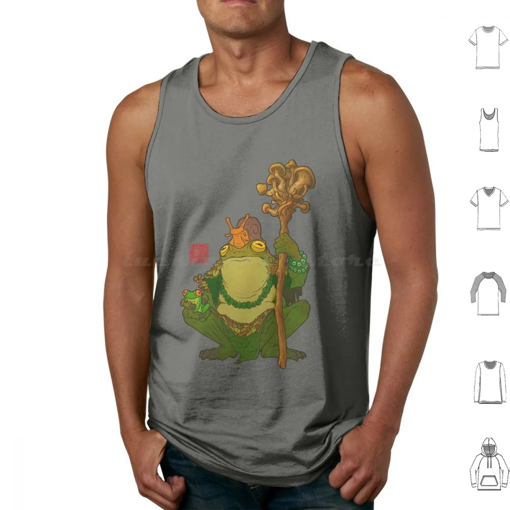 Frog Druid Shaman Witch Tank Tops Vest Sleeveless Frog Frogs Druid Shaman Witch Cottagecore Dinghuart Ding Hu Froggy Fantasy