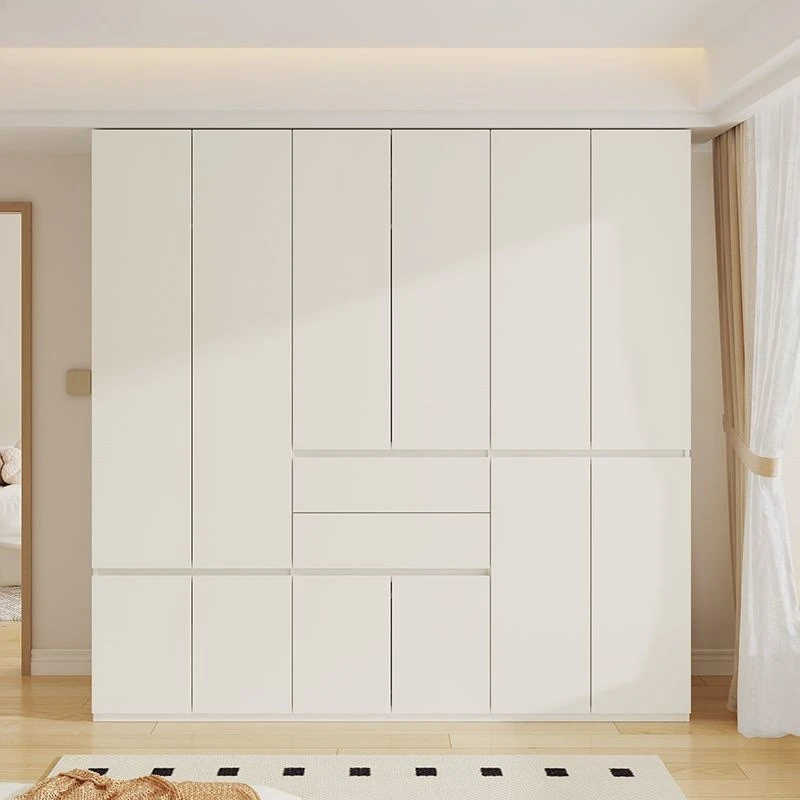 

Домашний простой минималистичный шкаф для спальни, бесплатная ручка, домашняя спальня, современный простой большой основной шкаф, большой шкаф для хранения одежды
