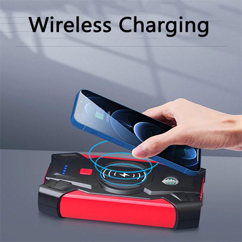 Car Jump Starter Power Bank 39800mAh Magnetic Wireless Charger Portable Rechargeable Battery Backup Bateria For iPhone 14 13